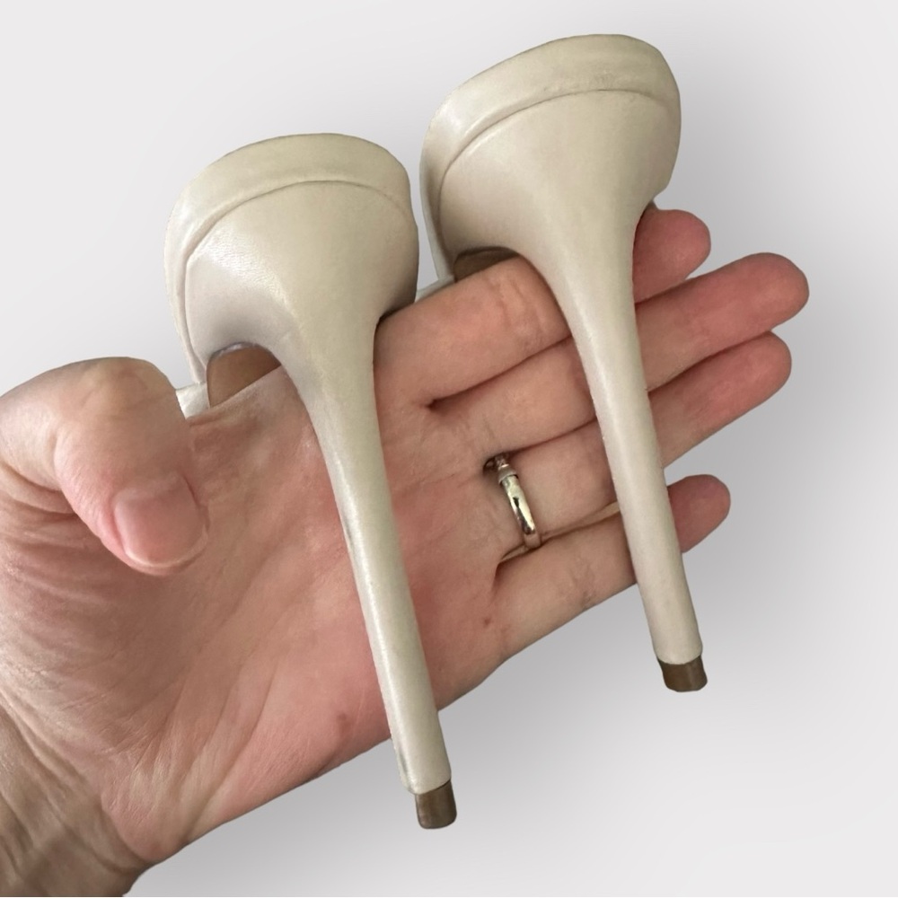 Lulu’s Theyaa Off White Square Toe Heels 6 - Picture 7 of 8